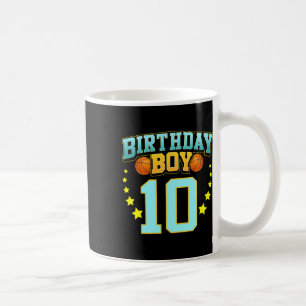 10 Year Old Bysketbyll Player 10th Birthday Party Coffee Mug