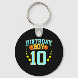 10 Year Old Bysketbyll Player 10th Birthday Party  Key Ring