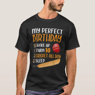 10 Year Old Cricket Birthday Party 10th Player T S T-Shirt