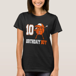 10 Year Old Dabbing Basketball 10th Birthday Boy T-Shirt