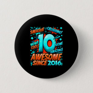 10 Year Old For Boys 10th Birthday Boy 10 Year Old 6 Cm Round Badge