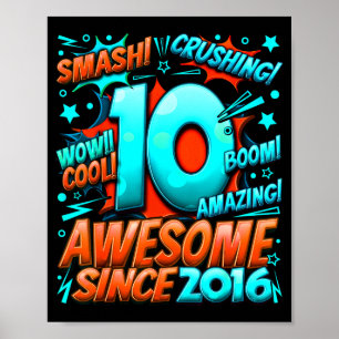 10 Year Old For Boys 10th Birthday Boy 10 Year Old Poster