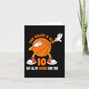 10 Year Old Happy 10th Birthday Basketball 10th Bi Card
