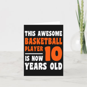 10 Year Old Happy 10th Birthday Bysketbyll 10th Bi Card