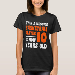 10 Year Old Happy 10th Birthday Bysketbyll 10th Bi T-Shirt