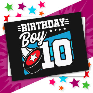 10 Year Old Hockey Party Theme 10th Birthday Boy Postcard