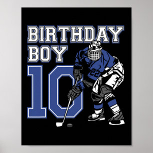 10 Year Old Ice Hockey Themed Birthday Party 10th Poster