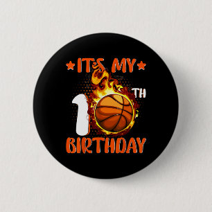 10 Year Old It's My 10th Birthday Basketball  6 Cm Round Badge