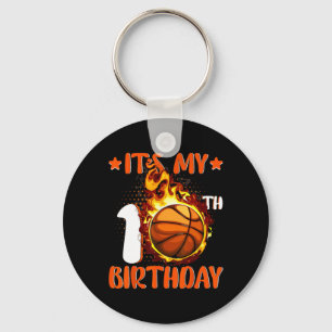 10 Year Old It's My 10th Birthday Basketball Key Ring