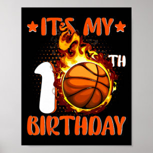 10 Year Old It's My 10th Birthday Basketball  Poster