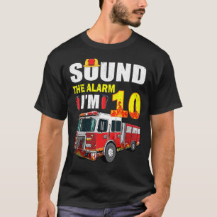 10 Year Old It's My 10th Birthday Boy Fire Truck F T-Shirt
