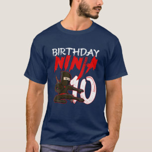 10 Year Old Kids Ninja Birthday Party Theme T-Shirt