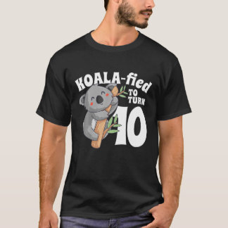 10 Year Old Koala Birthday Koalafied Girl 10Th Gir T-Shirt