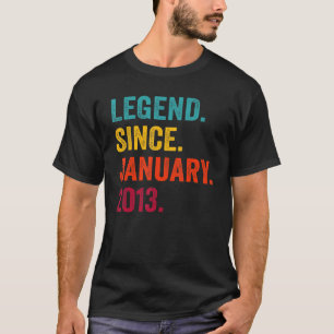 10 Year Old Legend Since January 2013 10th Birthd T-Shirt