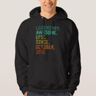 10 Year Old Legend Since October 2012 10th Birthd Hoodie