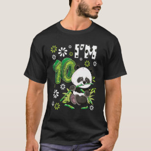 10 Year Old Panda 10th Birthday Party Animal Panda T-Shirt