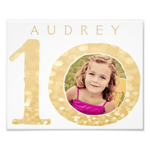 10 Year old Personalised Boy Girl Photo Keepsake Print
