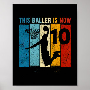 10 Year Old Sketll 10th Birthday Boy Poster