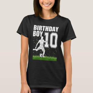 10 Year Old Soccer Birthday Party Theme 10th  For  T-Shirt