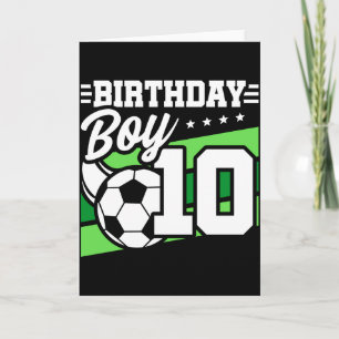 10 Year Old Soccer Football Kids 10th Birthday Boy Card