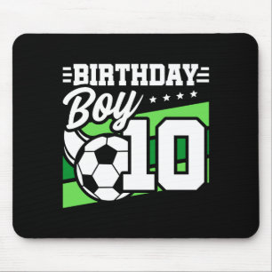 10 Year Old Soccer Football Kids 10th Birthday Boy Mouse Pad