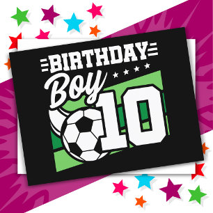 10 Year Old Soccer Football Kids 10th Birthday Boy Postcard