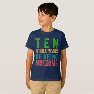 10 Year Old Tenth Birthday Party Kid Boy Girl T-Shirt