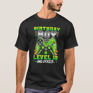 10 Year Old Video Games Gaming Level 10 Birthday B T-Shirt