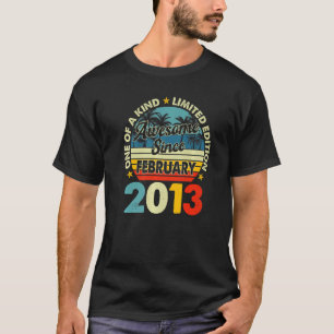 10 Year Old Vintage February 2013 10th Birthday R T-Shirt