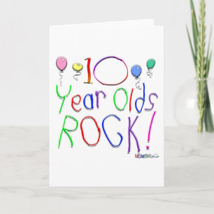 10 Year Olds Rock! Greeting Card