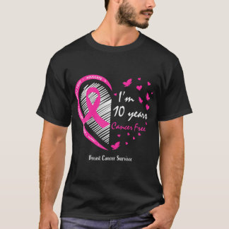 10 Year Survivor Women Mum Pink Breast Cancer T-Shirt