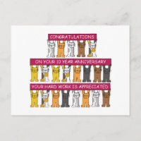 10 Year Work Anniversary Cartoon Cats