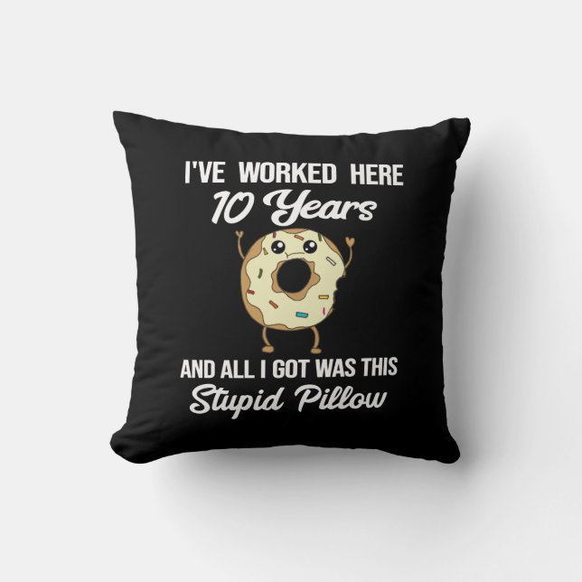10 Year Work Anniversary Tenth Employee Gift Cushion (Front)