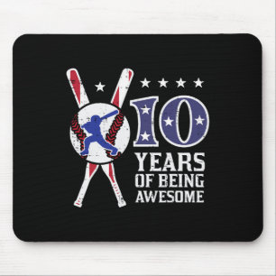 10 Years Being Awesome Bysebyll Flag 10th Birthday Mouse Pad