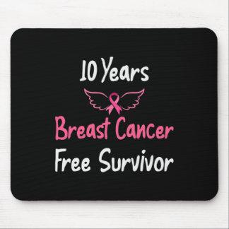 10 Years Breast Cancer Free Pink Breast Cancer Sur Mouse Pad