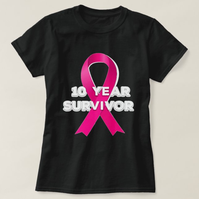 10 Years Breast Cancer Free Survivor Premium T-Shirt (Design Front)