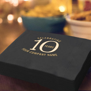 10 years corporate business anniversary party  foil napkins