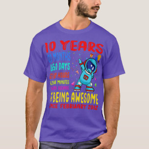 10 Years Of Being Awesome 10th Birthday Dabbing A T-Shirt