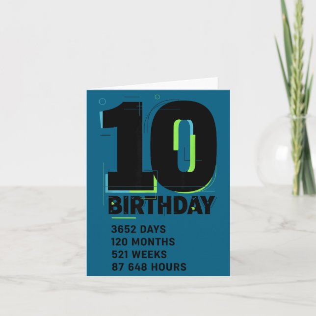 10 Years Of Being Awesome 10th Birthday Girl Boy D Card (Front)