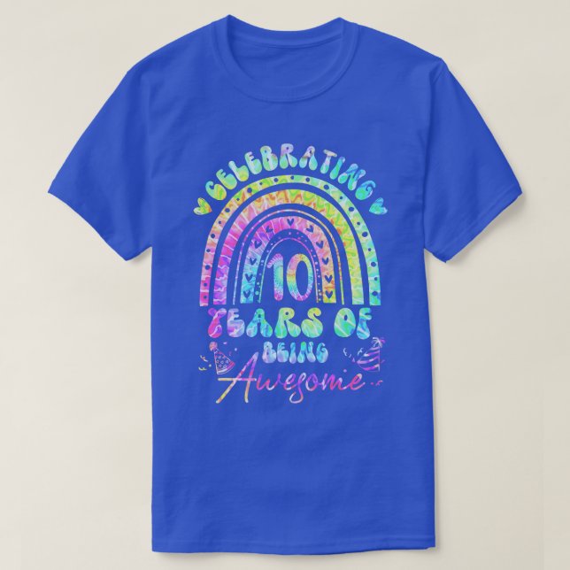 10 Years Of Being Awesome 10th Birthday Girl Tie D T-Shirt (Design Front)