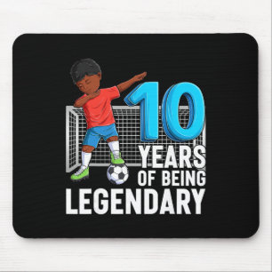 10 Years Of Being Legendary Soccer Boy 10th Birthd Mouse Pad