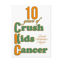 10 Years of Crush Kids Cancer Postcard