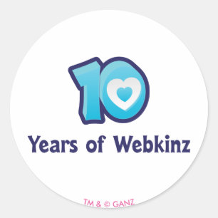 10 Years of Webkinz Logo Classic Round Sticker