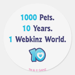 10 Years of Webkinz Stats Classic Round Sticker