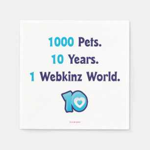10 Years of Webkinz Stats Napkin