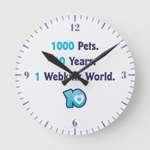 10 Years of Webkinz Stats Round Clock