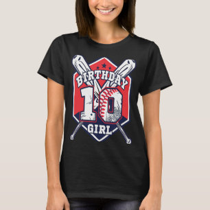 10 Years Old 10th Baseball Birthday Party Theme Bo T-Shirt