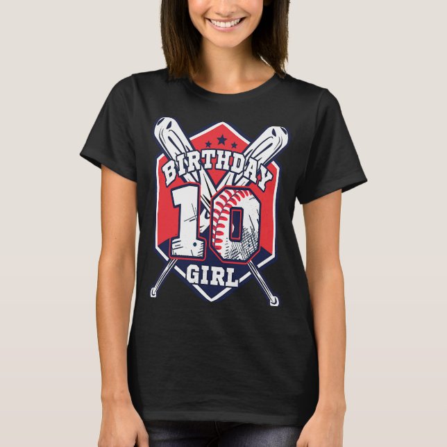 10 Years Old 10th Baseball Birthday Party Theme Bo T-Shirt (Front)