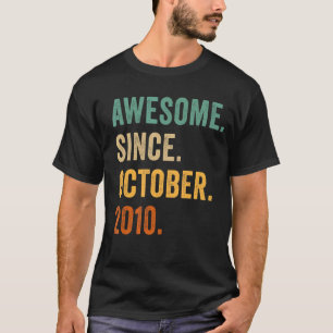 10 Years Old 10th Birthday Awesome Since October T-Shirt