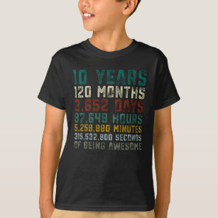 10 Years Old 10th Birthday Boy Girl Anniversary T-Shirt
